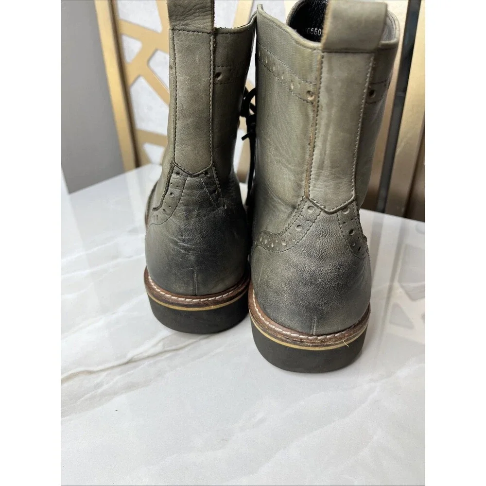 Michael Shannon Men shoes Leather Gray Boots sz Us 11 Wingtip